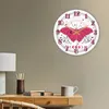 Horloges murales papillon rose avec éléments de soleil et de lune style boho horloge silencieuse pépinière art décor à la maison cadeau de pendaison de crémaillère