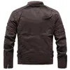 Autunno Inverno Giacche in pelle Uomo Moda Colletto alla coreana Giacca da motociclista da motociclista Uomo Casual Cerniera lavato Retro Cappotti in pelle PU 240116