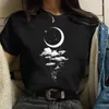 女性のTシャツ2024製品ハラジュク面白い女性シャツ漫画グラフィック印刷ブラックレディースTシャツカジュアルウーマンカワイイティー