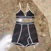 Lettre maillot de bain imprimé ensemble été Sexy Yoga tenue pour femmes soutien-gorge rembourré tricoté Biquinis concepteur taille haute maillot de bain