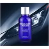 Produits de soins Kit d'entretien de voiture 30 ml Outil de réparation de phare Restauration Oxydation Verre de rétroviseur Liquide Polonais Phare Polissage Anti-Scrat Dhfu8