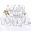 Vases Nordic Style Transparent Glass Flower Vase for Plant Flower Hydroponic Wedding Decorations Vintage Look Home Table Flower Decor YQ240117