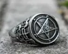 Bagues de cluster gothique sorcière démon satan pentagramme anneau punk accessoires adaptés à l'aventure frères cadeau amulette235V9096864