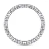 Bagues de cluster Tendance de la mode S925 Silver Incrusté 5A Zircon Round Full Diamond Ring