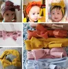 Winter Warm Girls039 Crochet Headband Knitted Bow Ear Warmer Headwrap Solid Color Elastic Hair Band Baby Knitted Bowknot Hairba3273303