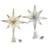 Christmas Decorations Tree Toppers Star With LED String Lights Ornament For Home