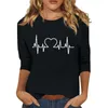 T-shirts pour femmes col rond manches courtes vêtements EKG hauts décontractés pour femmes femmes Long équipement froid