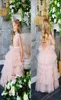 Blush rosa adorabile carino fiore ragazza abiti glamour vintage principessa figlia bambino graziosi bambini spettacolo formale prima santa comunione3882317