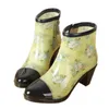 Laarzen Dames Korte Regen Schoenen met hoge hak Antislip Rubber Retro Modieus Water