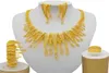 Ethiopia 24K Gold Color Dubai Jewelry Women African Party Wedding Gifts Necklace Earrings Bracelet Ring Jewellery Sets8754435