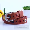 Girls hollow flowers belt children metals needle buckle PU leather belts kid pants waistband girls waist strap 80-100cm Z6759