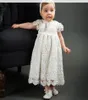 Baby flickor festklänningar barn spetsar ihåliga virkade broderi klänning 1 år baby födelsedag boll klänning småbarn dop klänning med hAT1042458