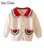 Pullover VearDoller Girls Sweater Autumn Winter Arrival Long Sleeve Children039s Clothing Cute Watermelon Kids Knitted Cardigan8187170