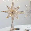 Weihnachtsdekorationen Baum -Topper Stern mit LED -Saitenleuchten Ornament für Zuhause