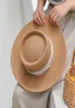 女性の手作りの天然麦わら帽子夏のビーチ帽子女性の男性パナマキャップファッションフラットプロテディングバイザーサンボートハット2204299507