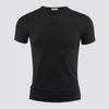 Heren T-shirt Pure Kleur V-kraag Korte mouwen Tops Tees Heren T-shirt Zwarte Panty Man T-shirts Fitness Voor Mannelijke Kleding TDX01 240116