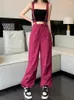 Pantaloni da donna Salopette dolce staccabile a gamba larga Tuta dritta moda coreana estiva Donna Casual Y2k Nero Streetwear