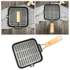22cm Cast Iron Steak Camping Griddle Frying Pan BBQ Nonstick Easy Clean Kitchen Cookware Supplies Foldable Skillet Picnic 240116