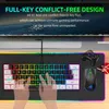 Teclados 61 teclas con cable Blanco Negro Teclado RGB Gaming Programable Mouse Office Kit Retroiluminación Teclado y Mouse Combos para PUBG Gamer J240117