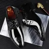 Dress Shoes Business For Men Lace Up Formal Black Patent Leather Brogue Male Wedding Party Office Oxfords L12