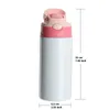 30pack USA Warehouse Bulk 12oz Straight Sublimation Kids Flip Top Tumblers Kids Water Bottle 240117