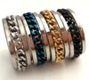 50 stuks SPIN kettingring Men039s Boy039s Cool Rock Punk 316L RVS Spinner Ring Man Accessoires Verjaardagscadeau Kerst Gi4871301