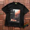 Men's T-Shirts Front Big Oil Painting Printing DENIM TEARS T-Shirt Men Women Oversized Tee Yellow Kapok Letters T Shirtyolq