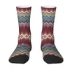 Men's Socks Multicolor Chic Zigzag Dress Men Women Warm Fashion Boho Crew