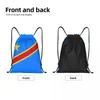 Sacos de compras Bandeira personalizada do Congo Kinshasa Cordão para mochilas de ioga Mulheres Homens Zaire Sports Gym Sackpack