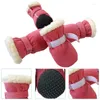 Odzież dla psów 4PC/zestaw zimowych butów dla małych psów Buty Skarpetki ciepłe polar Puppy Waterproof Snow Chihuahua Yorkie Teddy