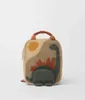 Backpacks Kindergarten Cartoon Embroidery School Bag New Children's Canvas Backpack Long Neck Small Dinosaur Animal-shaped Backpack