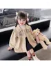 Coat Girls 'Spring and Höst 2024 Western Style Children's Trench Toddlers Kläder Baby Girl Thin Long Long Long