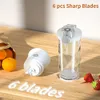 Liquidificador portátil 600ml espremedor elétrico misturadores de frutas 4000mah usb recarregável smoothie liquidificador mini copo espremedor pessoal 240117