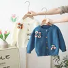 Pullover 1-5Y Kids Girls Knitted Cardigan Sweater Coats Fashion Print Children's Clothing For Girls Outerwear Winter Clothes Sweatshirt H240508