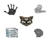 Cartoon Tiger Cat finger Letter Skull Brain Enamel Pin Brooches For Women Creative Metal Brooch Denim Hat Badge Collar Jewelry4928226