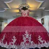 Красное бальное платье из бисера, платья Quinceanera, золотые аппликации, милое платье 16, пышные платья, платье de 15 anos a os quinceaera253O