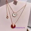 Brand womens Carter Necklace for sale online shop Mini Talisman s925 Pure Silver Plated Rose Gold Red Jade Marrow Clover Safe Lock Bone Women With Original Box