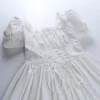 Süßes Kleid mit Puffärmeln, Y2K-Stil, quadratischer Ausschnitt, Kawaii-Spitzenbesatz, Partear-Lolita, süßes weißes Prinzessinnenkleid, elegante Partykleider 240117
