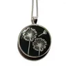 Pendant Necklaces Dandelion Necklace- Wish Dangle Jewelry - White Flower