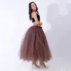 Jupes couches Tutu Tulle Jupe Vintage Midi plissée femmes Lolita demoiselle d'honneur fête de mariage Faldas Mujer Saias Jupe robes longues