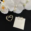 Peach heart earring brooch set classic womens mens letter Brooches luxury designer earring Dress Coat Suit Jewelry hat accessories CSD2401178
