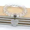 Bracelets de charme KFT naturel rond perles en vrac pierre balancent coeur Bracelet guérison cristal Quartz Reiki pierre Bracelets bijoux pour femmes hommes