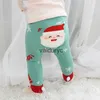 Hose 6-24 m gestrickt Herbst Winter Baby Girls Jungen Hosen Socken 2pcs Hoch elastisches Kleinkindhosen Weihnachten Weihnachtsmann PP Leggings New H240508