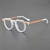 Sunglasses Frames Acetate Semi-circle Glasses Frame Men's Fashion Colored Metal Handmade Optical Women's Myopia Prescription