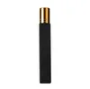 Empty Square Glass Roll On Bottles 10ml Essential Oil Perfume Bottle with Matte Black/White Color Stainless Steel Roller Ball SN6322