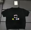 Women's T-Shirt C Letter Tops Designer Knitted Tees Sexy Hollow Sweater
