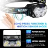 9 LED Strong Light Headlamp USB Rechageable Motion Sensor Headlight Portable Fishing Camping Outdoor Head Lamp Work Flashlight 240117