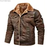 Hommes automne et hiver surdimensionné plus velours épais veste en cuir jeunesse mode veste en cuir PU manteau taille M-4XL 240116