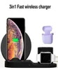 New 3 in 1 Fast Wireless Charger Dock 10W quick Charging Stand For Phone 11 XS Max Watch note 20 S21 DHL ship8154490