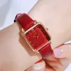 Montre à quartz étanche pour femme, vintage, carré, Premium, grand cadran, ceinture